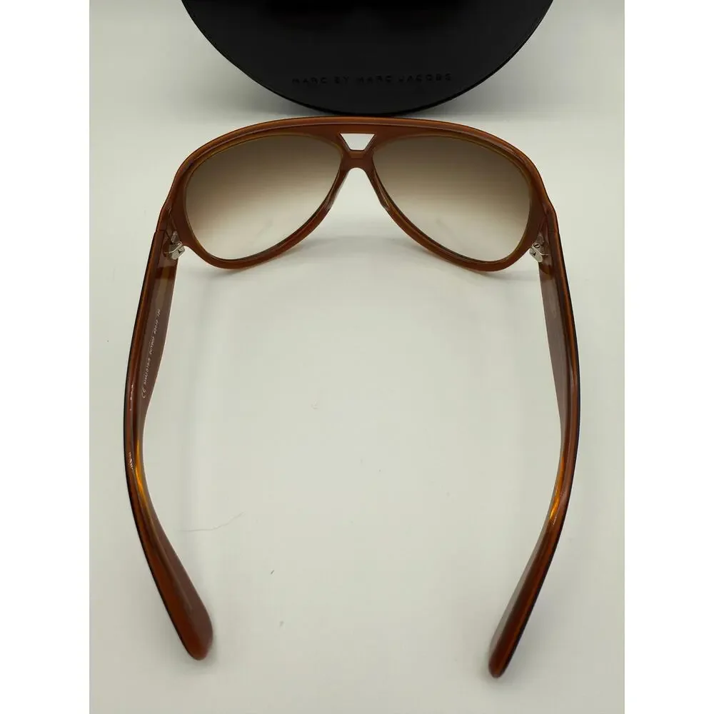 Marc by Marc Jacobs Dark Brown Navigator Goggle Chic Sunglasses w/ Case OUY902